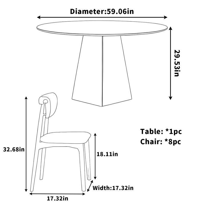 Table de salle à manger en bois massif