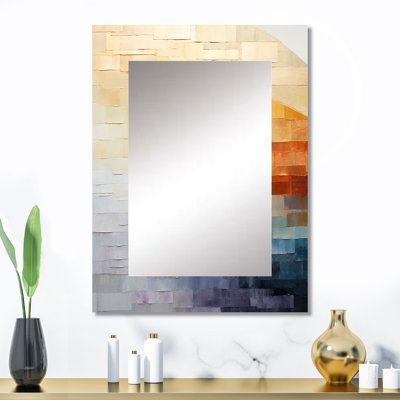Minimalism Colors In Harmony - Rainbow Decorative Mirror, Traditional Wall Mirror, Printed Metal Art