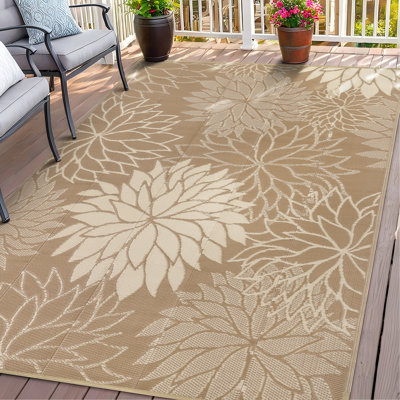 Waterproof Reversible Plastic Outdoor Rug Yard Seaside Camping Large Mat