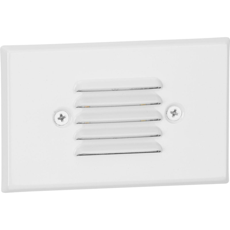 Satin White Dimmable LED Step Light with Louvered Face