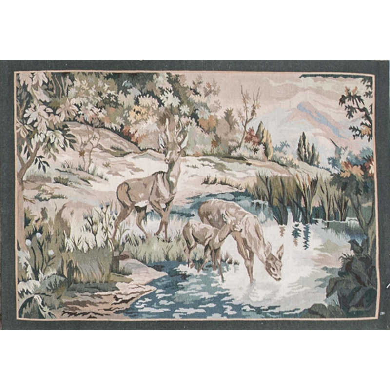 Hand-Knotted High-Quality Green and Beige Area Rug