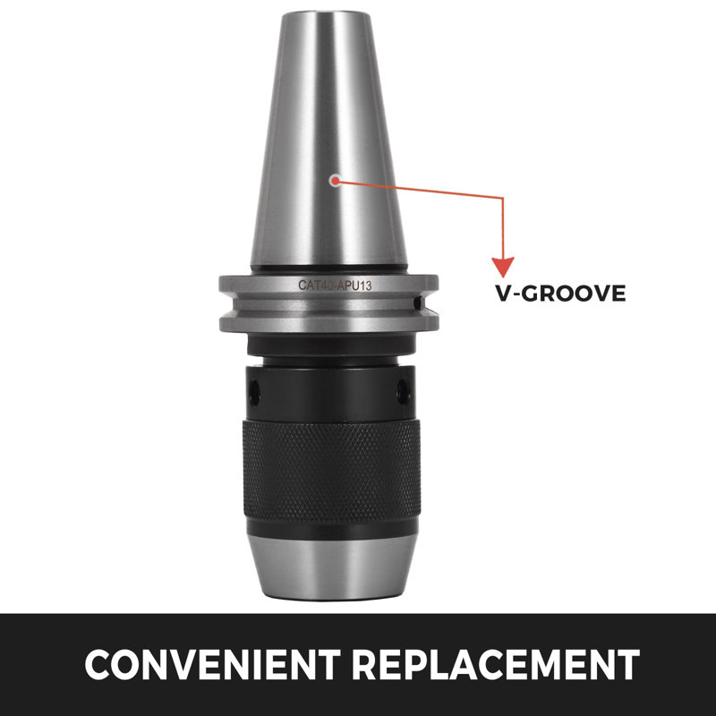 Mandrin de perçage sans clé intégré CAT40 1/2 pouce pour machine de gravure CNC et tour de fraisage CAT40 (CAT40)