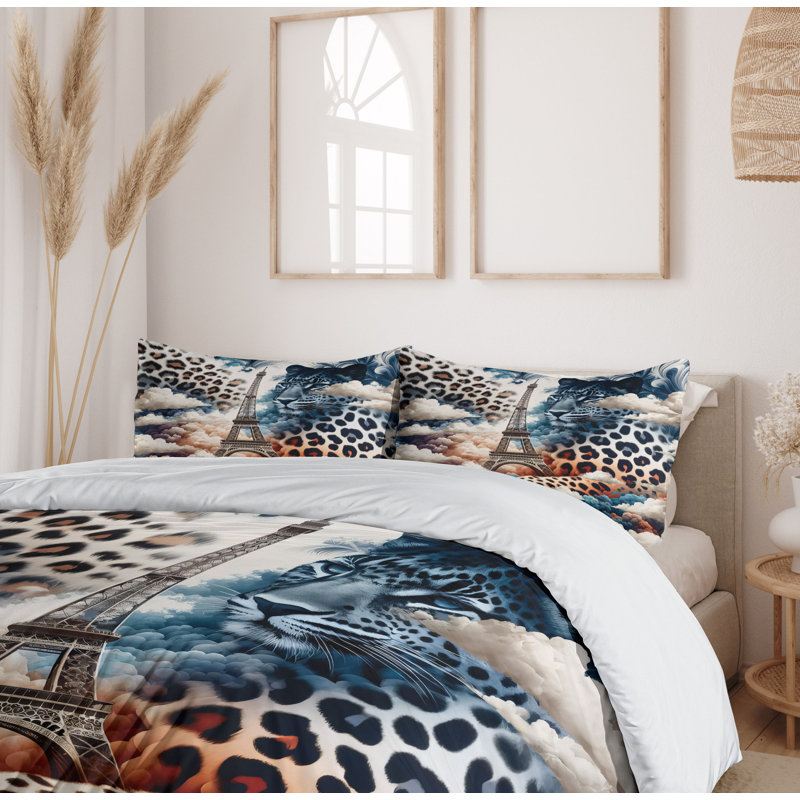 Leopard Duvet Cover, California King Duvet Cover + 2 Standard Shams