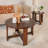 Elysa Elegant Acacia Trestle Round Coffee Table-2005853319