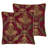 Burgundy/Gold Square Throw Cushion-1885697840