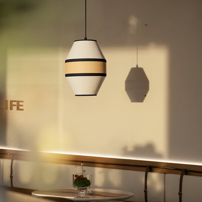 1-Light Pendant Light Minimalist Fabric
