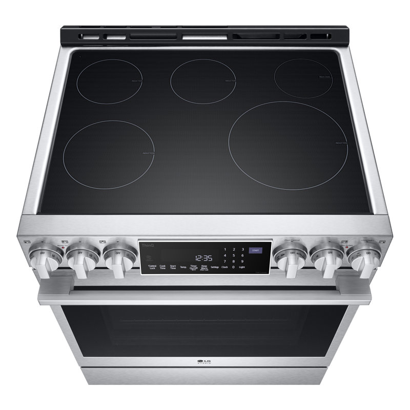 Lg Studio 6.3 Cu. Ft. Instaview Induction Slide-in Range With Air Fry And Air Sous Vide, Silver