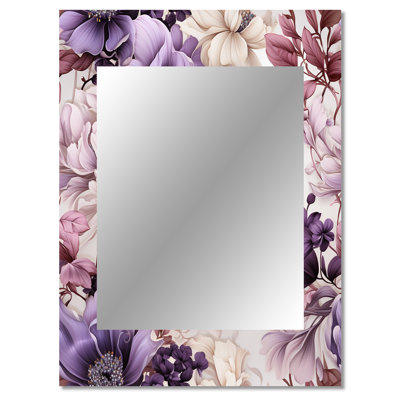 Ladd Ethereal Floral Delight Victorian Pattern - Floral Decorative Wall Mirror, Floral Mirror, Printed Metal Art