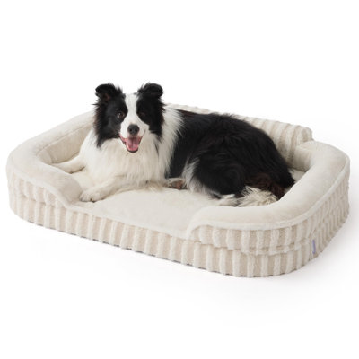 Lesure Cute Dog Beds, Orthopedic Waterproof Pet Bed with Sides, High Back Non-Slip Bottom and Egg-Crate Foam Pet Couch Sofa with Washable Removable Cover