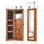 Armoire-penderie pour armoire à bijoux en bois massif avec miroir pleine longueur, 47,5 x 14,3 po, verrouillable au mur avec lumière DEL-98943472