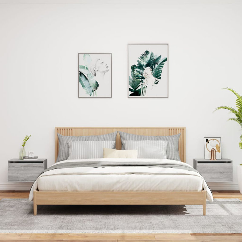 Brayle 50cm W Bedside Table, Grey Sonoma