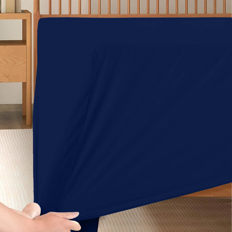 Soft & Breathable Microfiber Extra Deep Fitted Sheet, Single (3'), Navy