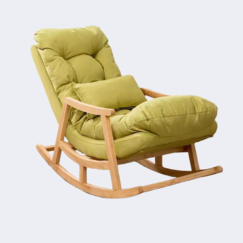 Chaise berçante en bois massif Cloud, Vert