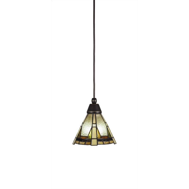 Mini-luminaire suspendu à cordon avec verre Zion 7 po, Granit foncé