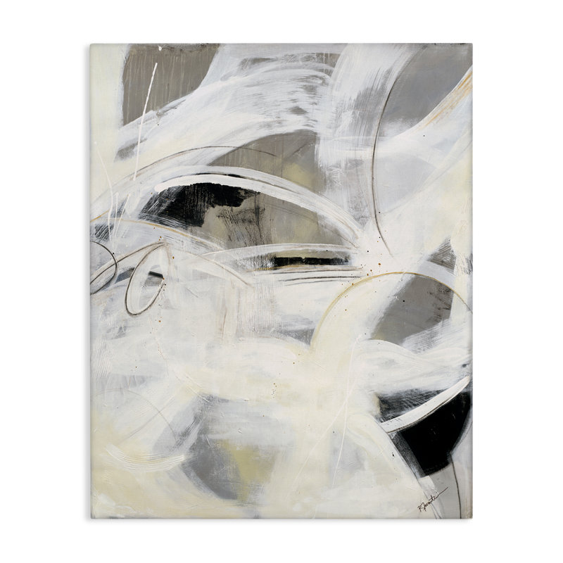 Art mural blanc sur toile Expression abstraite par Ruth Fromstein, H 40 po x l 30 po