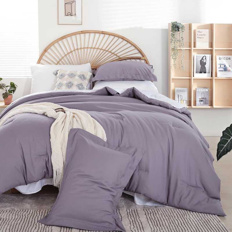Ensemble d'édredon Fluffy 7 pièces-Ensemble de literie pour édredon toutes saisons avec drap-housse, drap plat, taies décoratives, taies d'oreiller
