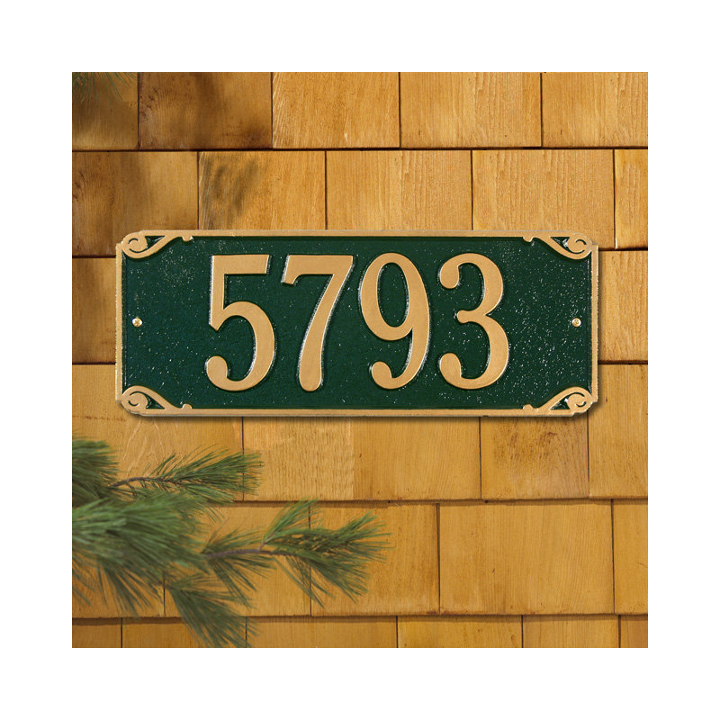 Plaque d'adresse murale 1 ligne Saint Pierre, Cuivre antique, Oui