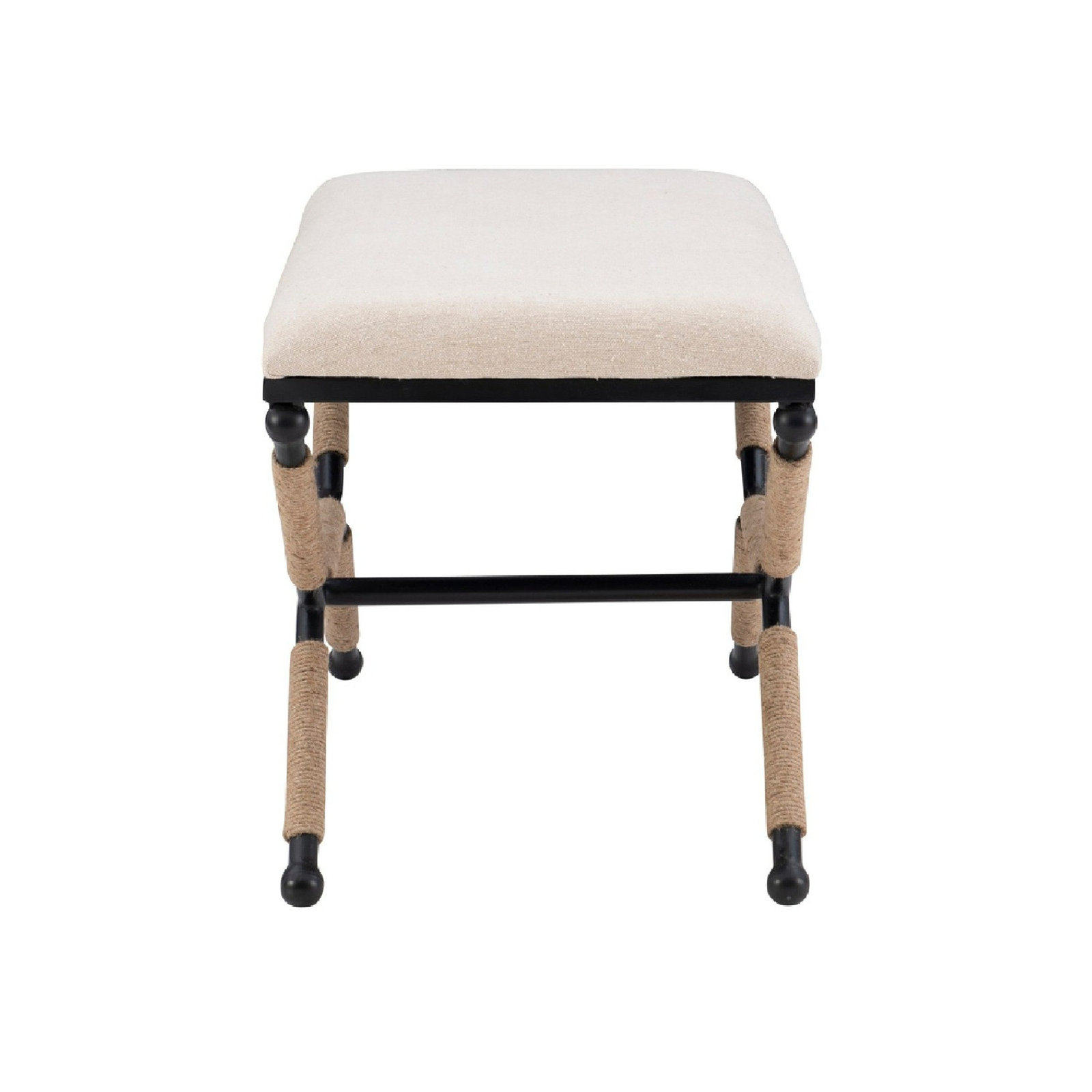 Pippa 36" Cotton Bedroom Bench, Beige