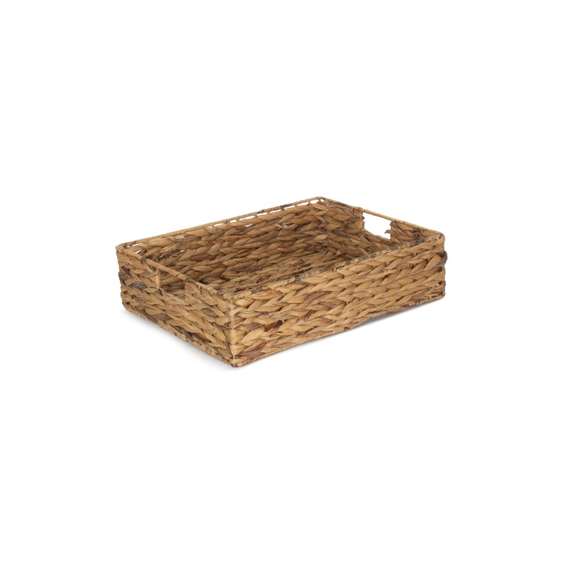 Water Hyacinth Shallow Rectangular Storage Basket, 34cm W x 47cm D