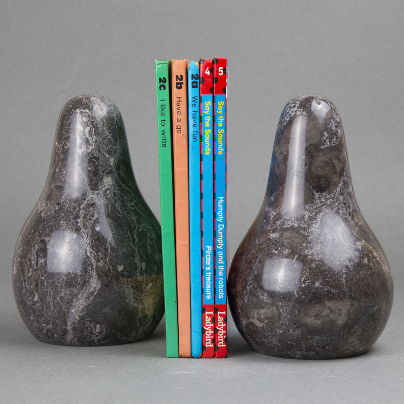 Serre-livres en forme de poire en marbre naturel