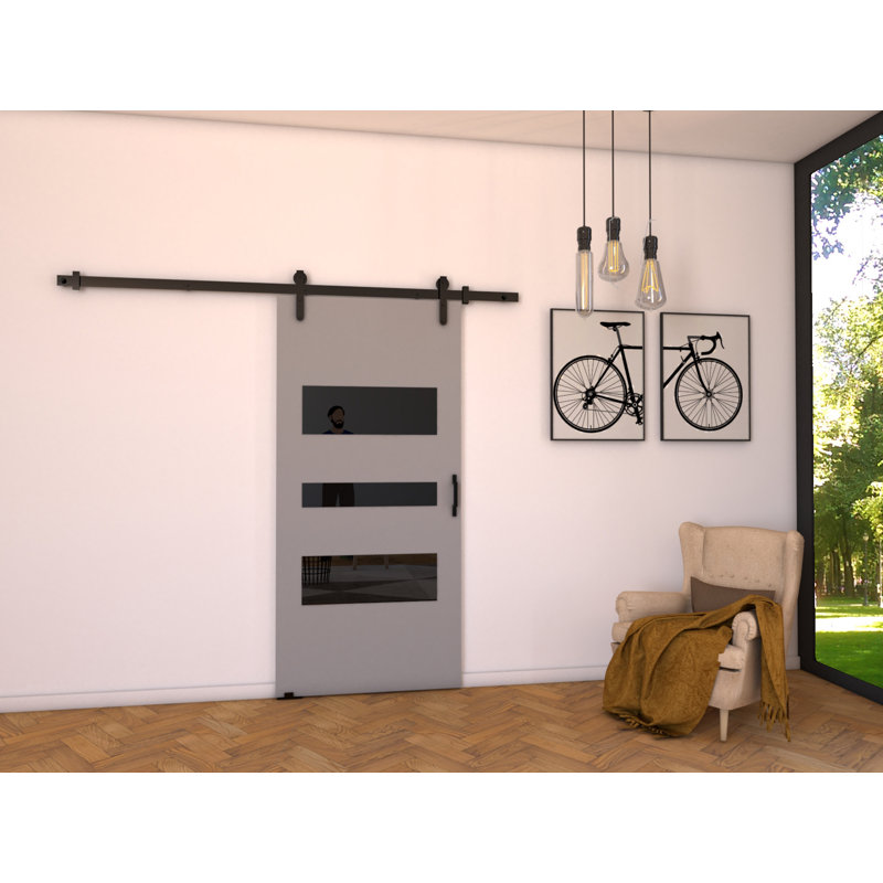 Fritts Veneers Sliding Doors, 205cm H x 106cm W x 1.6cm D, Grey