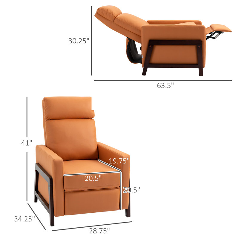 Fauteuil inclinable avec repose-pieds Califf, Orange brun
