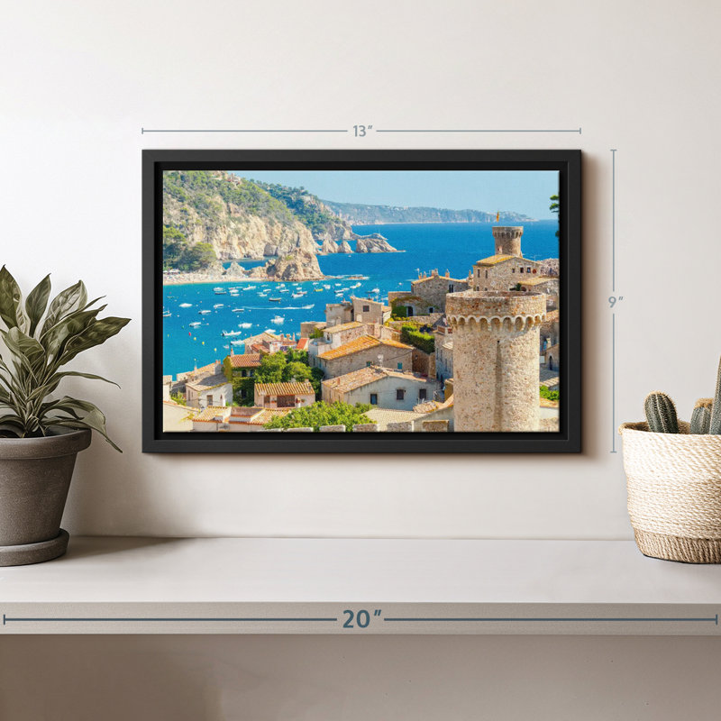 Places "Art mural espagnol Tossa De Mar", H 9 po x l 13 po