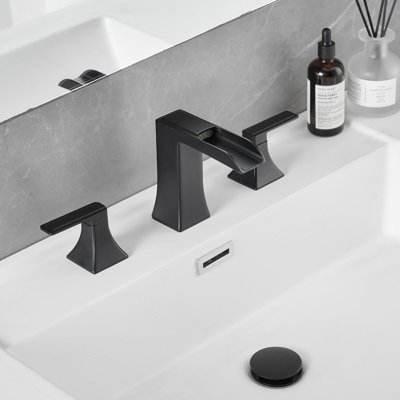 Robinet de salle de bain surdimensionné à 3 trous et 2 poignées