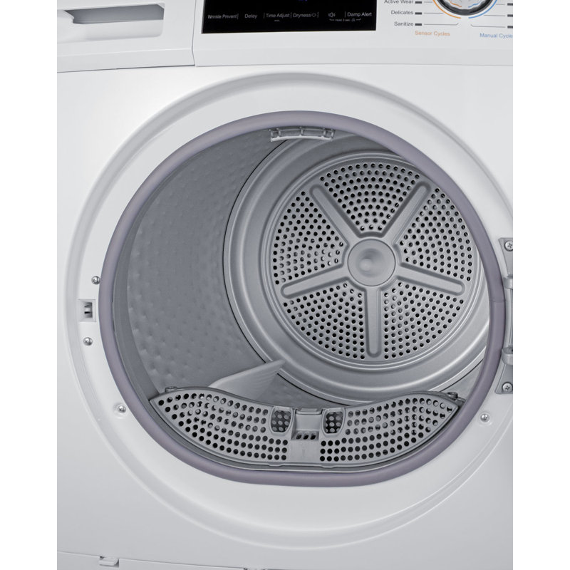 Summit 4.4 Cu. Ft. White Stackable Electric Dryer with Moisture Sensing