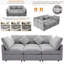 Canapé modulaire transformable avec repose-pieds mobile et ports USB, gris clair-1521995987