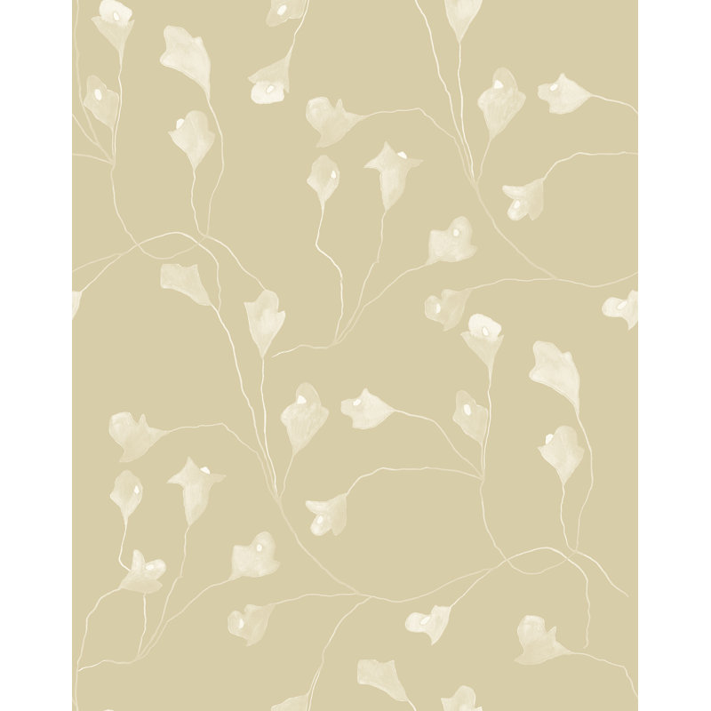 Susan Hable Floral Wallpaper Double Roll, Tan