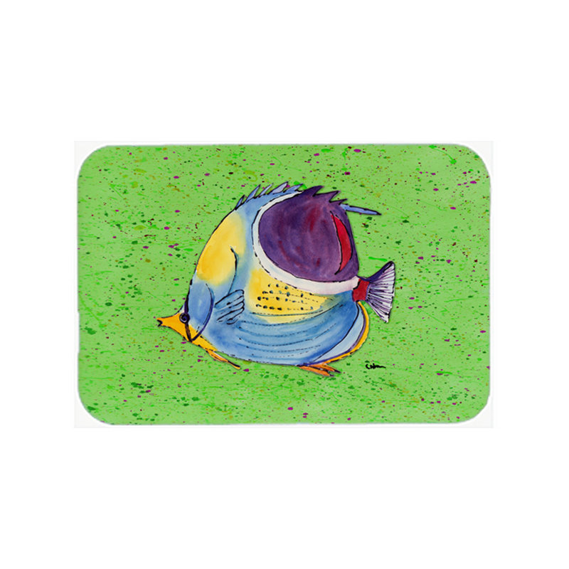 Planche à découper en verre de poisson tropical caroline, Vert