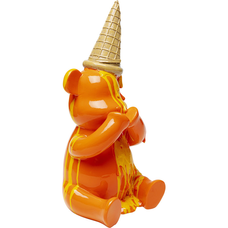 Orange Sitting Gelato Bear Figurine