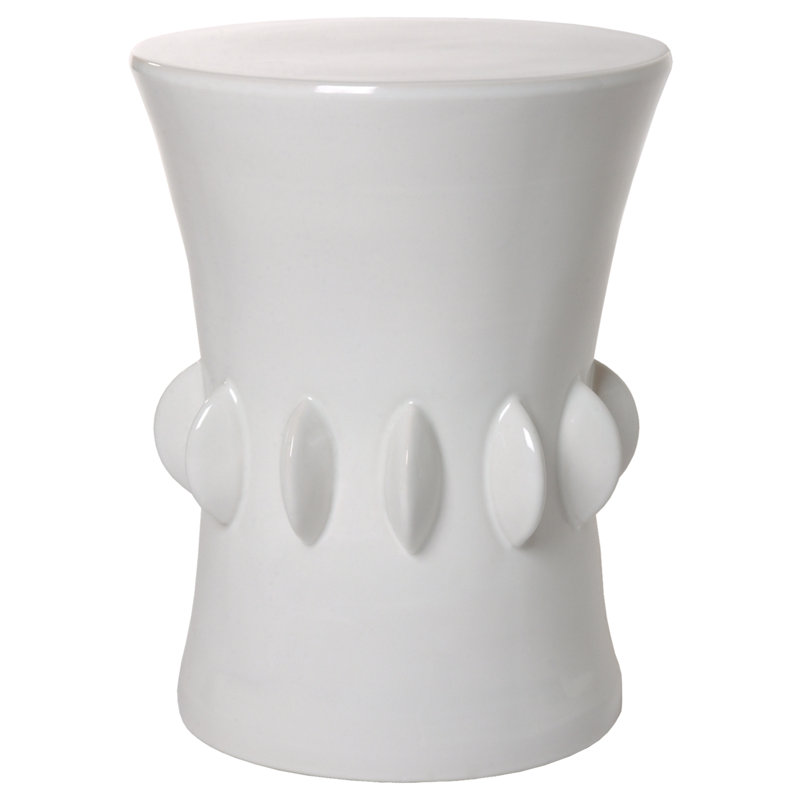 Jewel Garden Stool, White