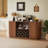 Modern Wavy Curve Sideboard with Wine Rack and Glassware Holder