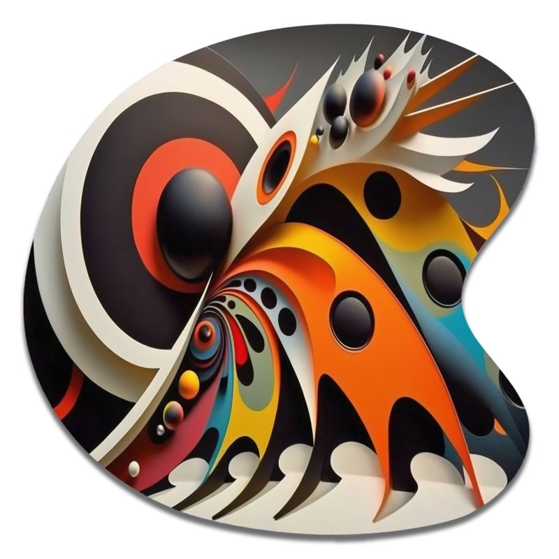 Minimalist Spheres and Waves VII - Art géométrique moderne asymétrique en forme de goutte, H 27 po x l 27 po