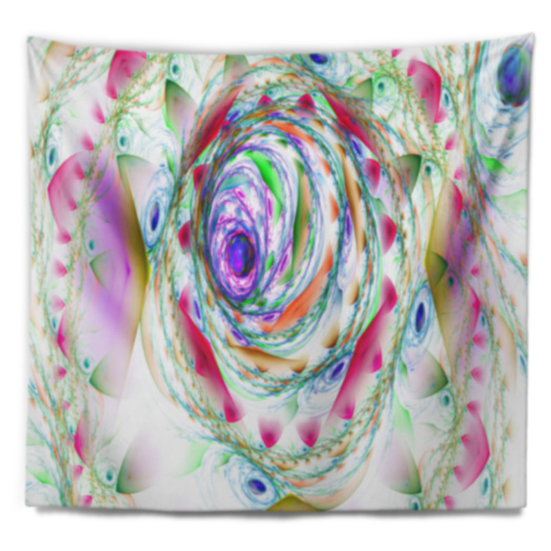 Tapisserie florale multicolore, H 68 po x l 80 po