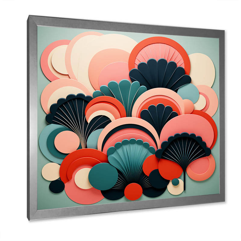 Art déco, corail marin Marvel I - art de corail, Cadre photo noir, H 30 po x l 30 po x P 1,5 po