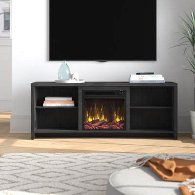 St Philips TV Stand for TVs up to 65" with Electric Fireplace Included