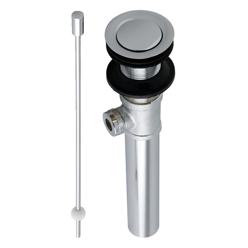 Drain escamotable pour lavabo de salle de bain Kingston, sans trop-plein, calibre 22 Kingston, Chrome poli
