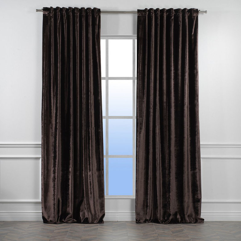 Room Darkening Single Curtain Panel, 260cm Width x 225cm Drop, Coffee