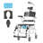 Shower Wheelchair 17.5in Al Alloy Bathroom Wheelchair for Disabled Adult