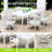 Modern Outdoor Dining Set With Comfortable Chairs And Versatile Table For Relaxing Gatherings