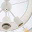 Lustre tambour 4 lumières blanc à intensité variable avec abat-jour en tissu et lustre de salle à manger à hauteur réglable