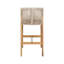 Ensemble de 2 tabourets de bar en bois de teck avec coussin beige Louie