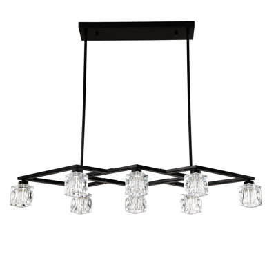 Centre de table luxueux en cristal de luxe avec 8 lumières - or mat