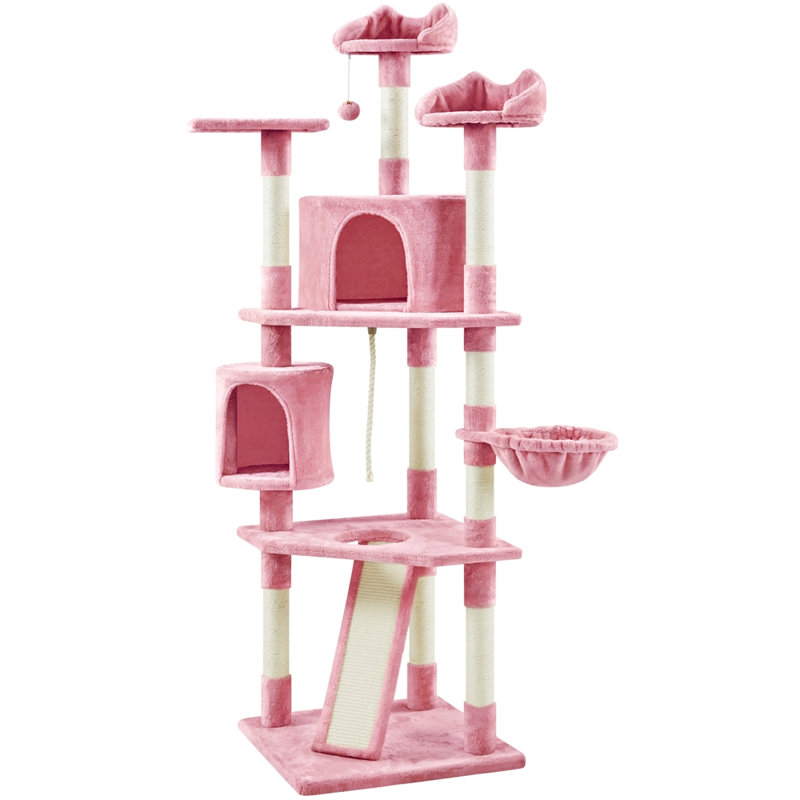 Arbre à chat 79 po à niveaux multiples 79 po, Rose