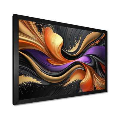 Abstract Perspective Of Metallic Gold & Purple II - Abstract Modern Transitional Wall Art