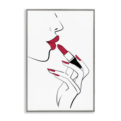 Giclée rouge sur les lèvres, art de Martina Pavlova