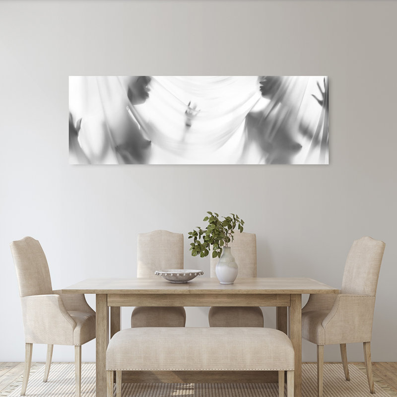 Art mural contemporain éthéré sensuel, H 20 po x l 60 po